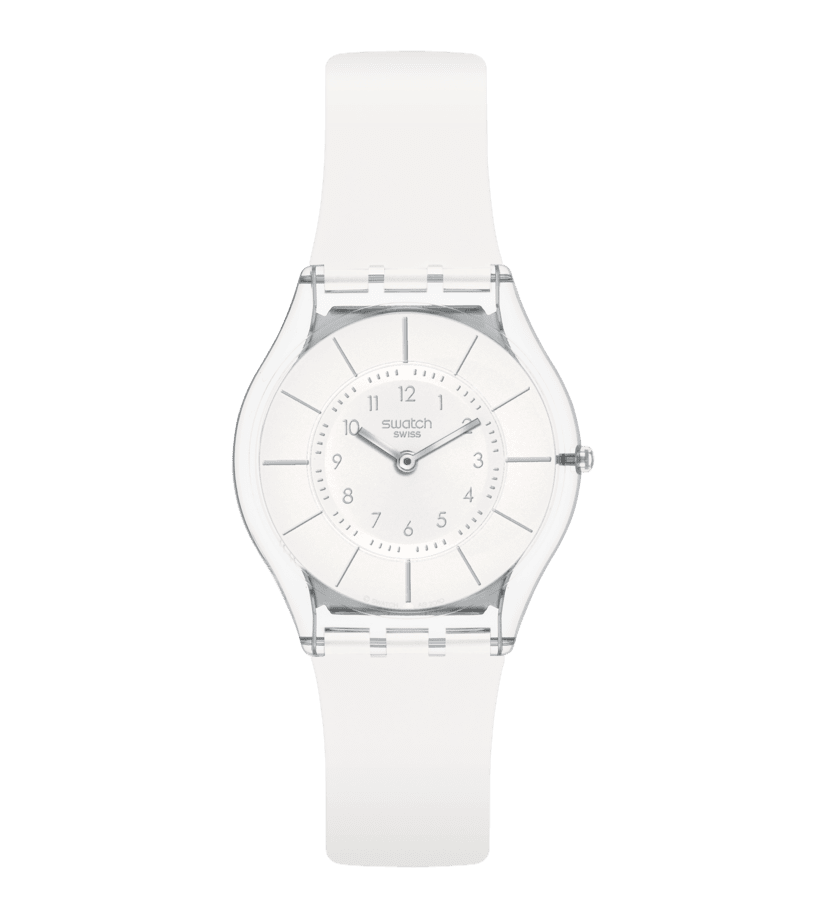 Swatch Skin SS08K102-S14 Damen Armbanduhr Weiß • Ultra-dünnes Gehäuse • Biosourced Materialien