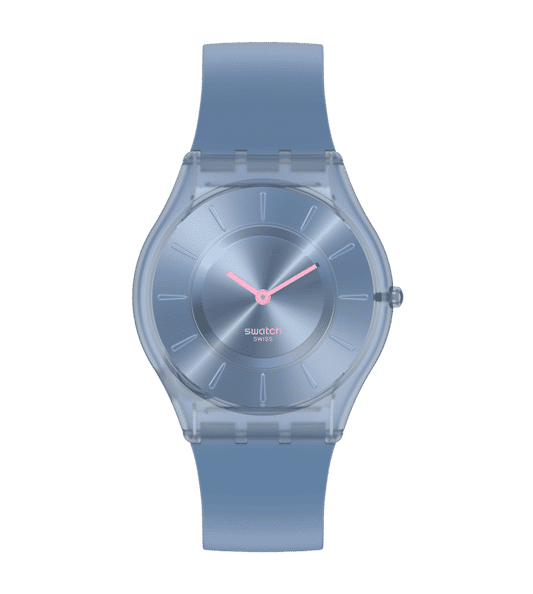 Swatch Skin SS08N100-S14 Armbanduhr Denimblau • Ultradünnes Gehäuse • Biosourced-Gehäuse