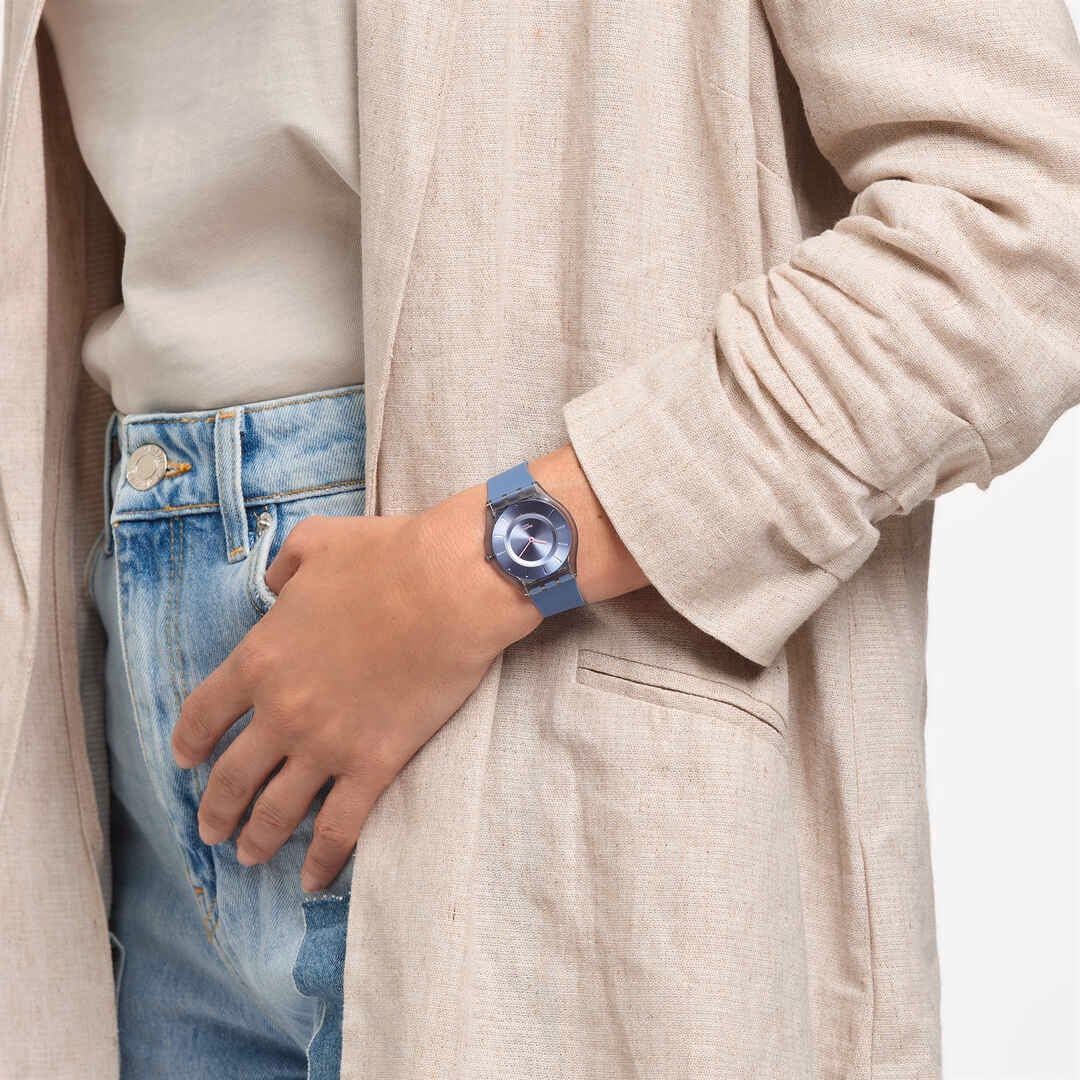 Swatch Skin SS08N100-S14 Armbanduhr Denimblau • Ultradünnes Gehäuse • Biosourced-Gehäuse, Bild 5