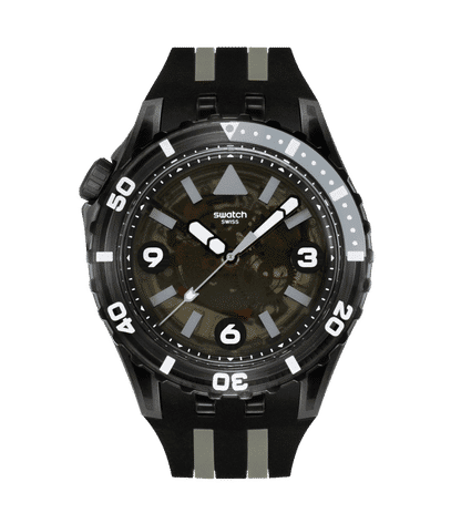 Swatch Scubaqua SSCU09B100 Armbanduhr Schwarz • Bioceramic-Gehäuse • Taucheruhr-Design