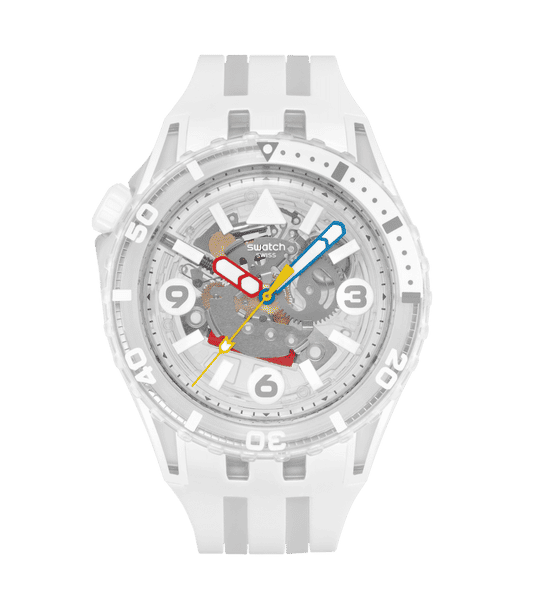 Swatch Scubaqua SSCU09K100 Aurelia Aurita Damen • Bioceramic-Gehäuse • Leuchtzeiger & Leuchtindizes