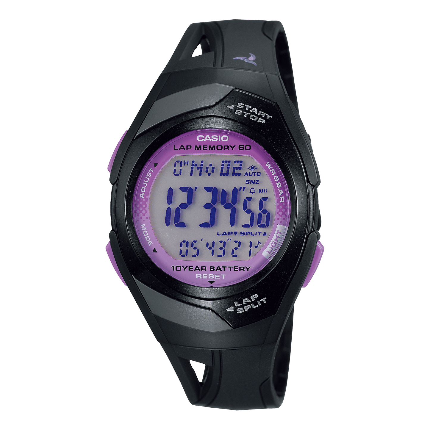 Casio STR-300-1CEG Damen Armbanduhr Schwarz • 10-Jahres-Batterie • Stoppuhr mit Rundengedächtnis, Bild 7