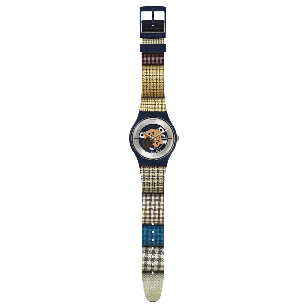 Swatch Watch My Fabric SUON129 Herren Armbanduhr Mehrfarbig • Gewebtes Armband • Originales Swatch Design, Bild 3