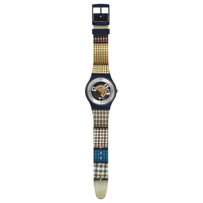 Swatch Watch My Fabric SUON129 Herren Armbanduhr Mehrfarbig • Gewebtes Armband • Originales Swatch Design, Bild 3