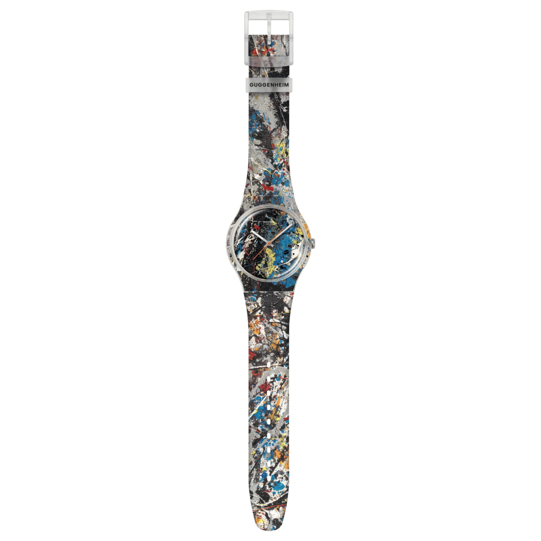 Swatch Originals Large SUOZ366 Pollock's Alchemy Armbanduhr Transparent • Transparentes Gehäuse • Swatch x Guggenheim