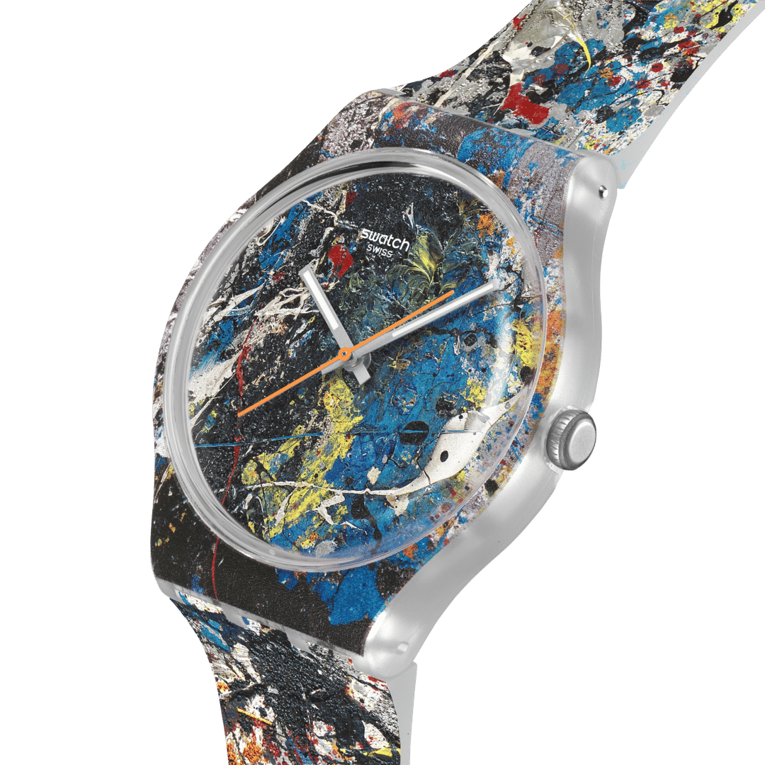 Swatch Originals Large SUOZ366 Pollock's Alchemy Armbanduhr Transparent • Transparentes Gehäuse • Swatch x Guggenheim