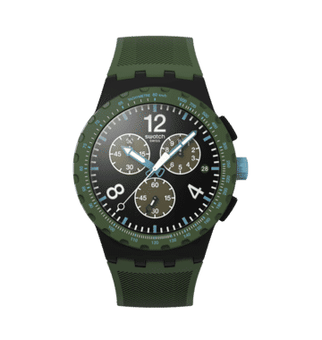 Swatch New Chrono Plastic SUSB421 Herren Armbanduhr Oliv • Chronograph • Leuchtmasse, Bild 8