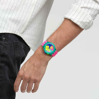 Swatch Neon Flash Arrow SUSG408 Herrenuhr Mehrfarbig • Chronograph mit Tachymeter • Leuchtende Zeiger, Bild 7