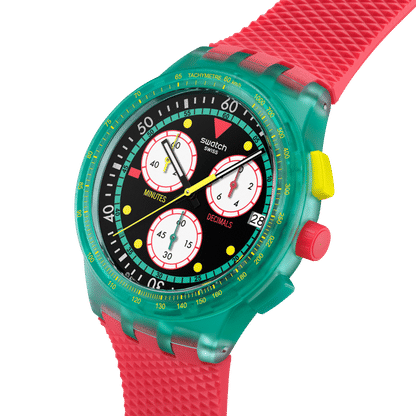 Swatch Neon Emerald Chrono SUSG409 Herren • Transparentes Grün • Leuchtzeiger & Tachymeter, Bild 3