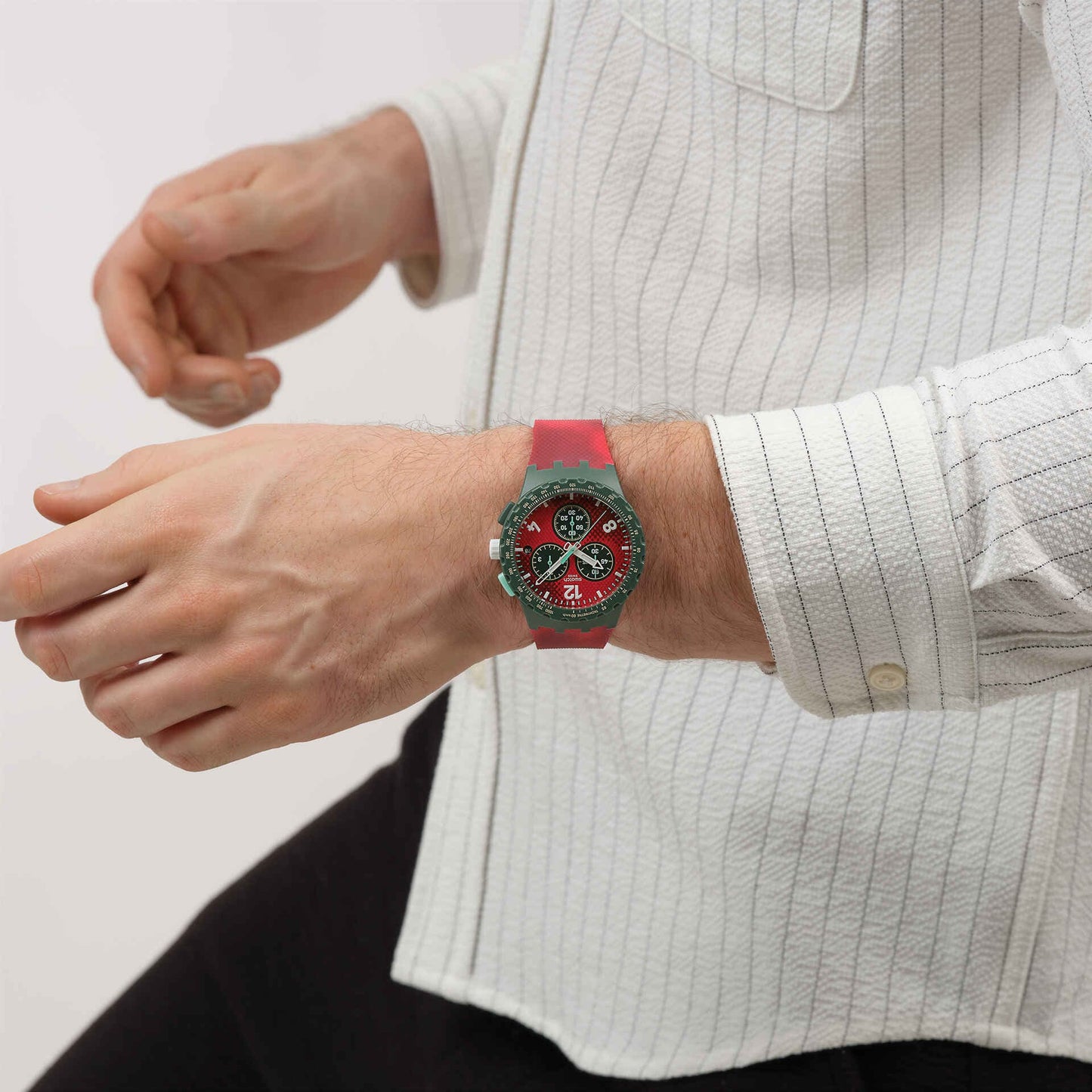 Swatch New Chrono Plastic SUSG410 Crimsonfoliage Armbanduhr • Quarzwerk • Chrono-Design, Bild 2