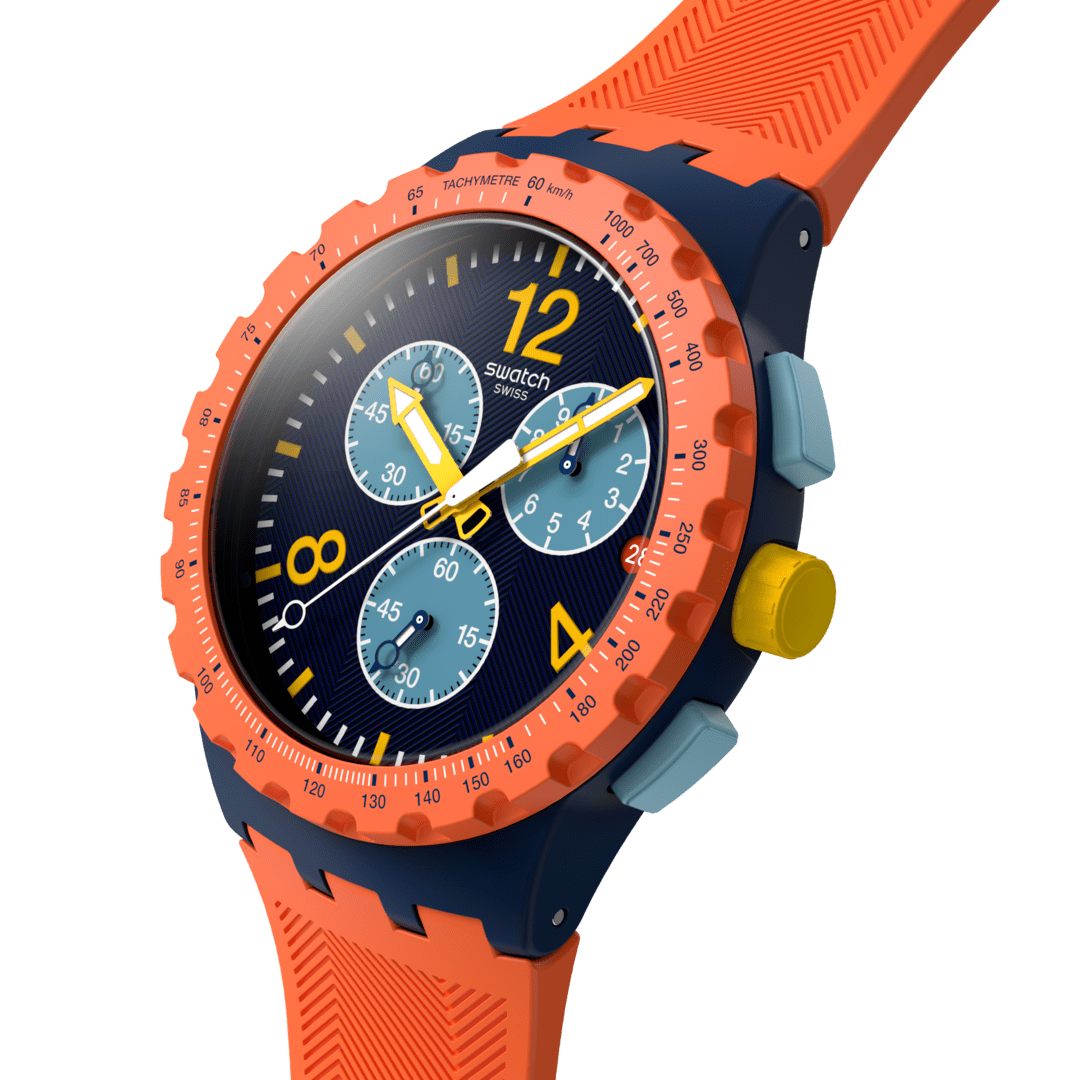 Swatch CAMO FLASH SUSI400 Herren Armbanduhr Dunkelblau • Chronograph mit Leuchtzeiger • Datumsanzeige bei 3 Uhr, Bild 3