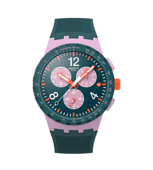 Swatch New Chrono Plastic SUSP400 Herrenuhr Rosé • Chronograph • Kunststoffgehäuse
