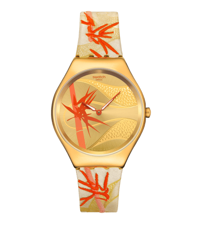 Swatch Skin Irony SYXZ105 Armbanduhr Goldfarben • Hauchdünnes Quarzwerk • Leuchtzeigerwerk