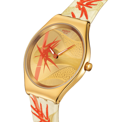 Swatch Skin Irony SYXZ105 Armbanduhr Goldfarben • Hauchdünnes Quarzwerk • Leuchtzeigerwerk, Bild 3