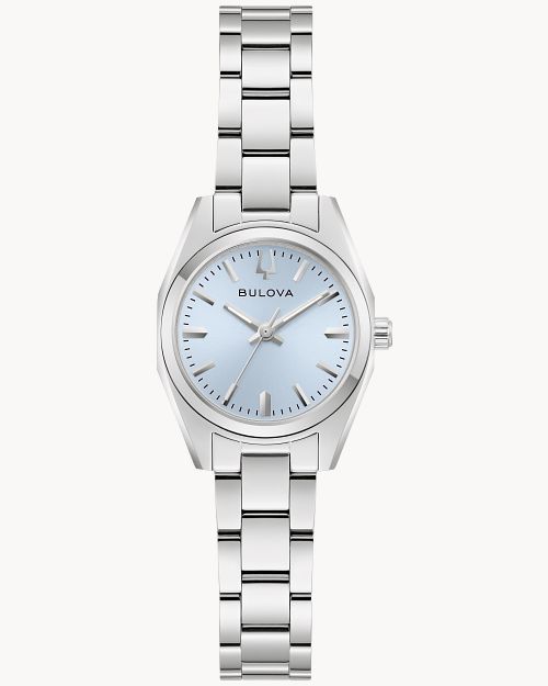 Bulova Surveyor 96L345 Damen Armbanduhr Hellblau • Saphirglas • Edelstahlarmband