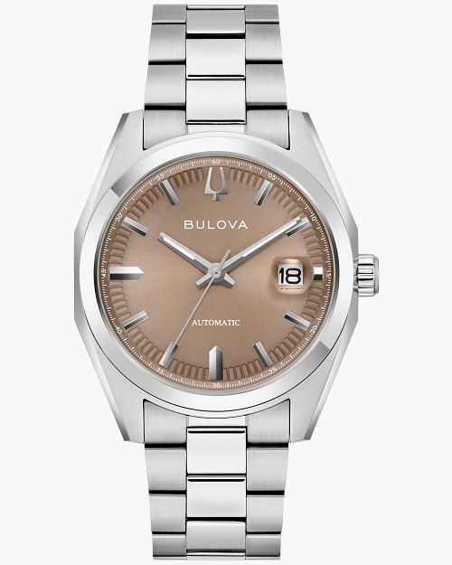 Bulova Surveyor 96B470 Herrenuhr Automatik Beige • Saphirglas • Transparenter Gehäuseboden