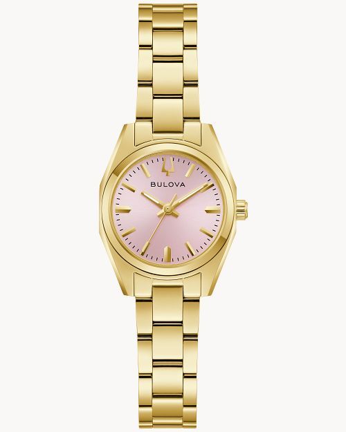 Bulova Surveyor 97L187 Damen Armbanduhr Rosa • Saphirglas • Vergoldetes Edelstahlgehäuse