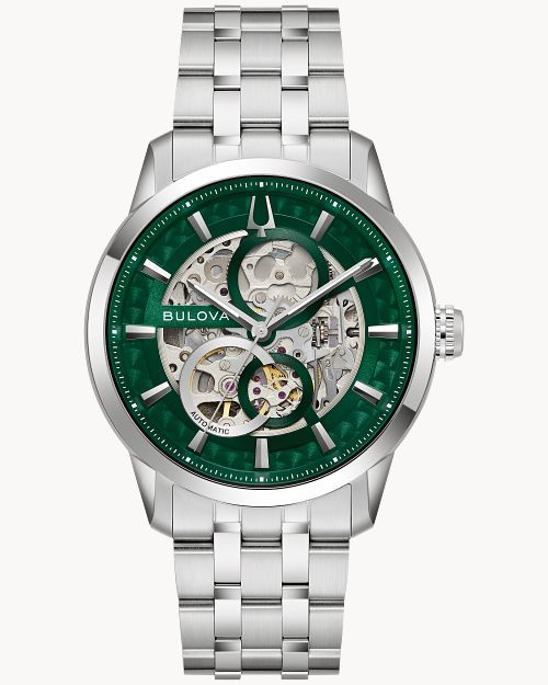 Bulova Sutton 96A329 Herren Armbanduhr • Skelettwerk Automatik • Saphirglas