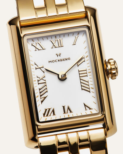 Mockberg Timeless MO874 Damen Armbanduhr Goldfarben • Römische Ziffern • Mineralglas, Bild 4