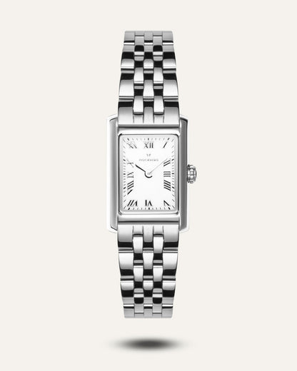 Mockberg Timeless MO875 Damen Armbanduhr Silber • Römische Ziffern • Mineralglas