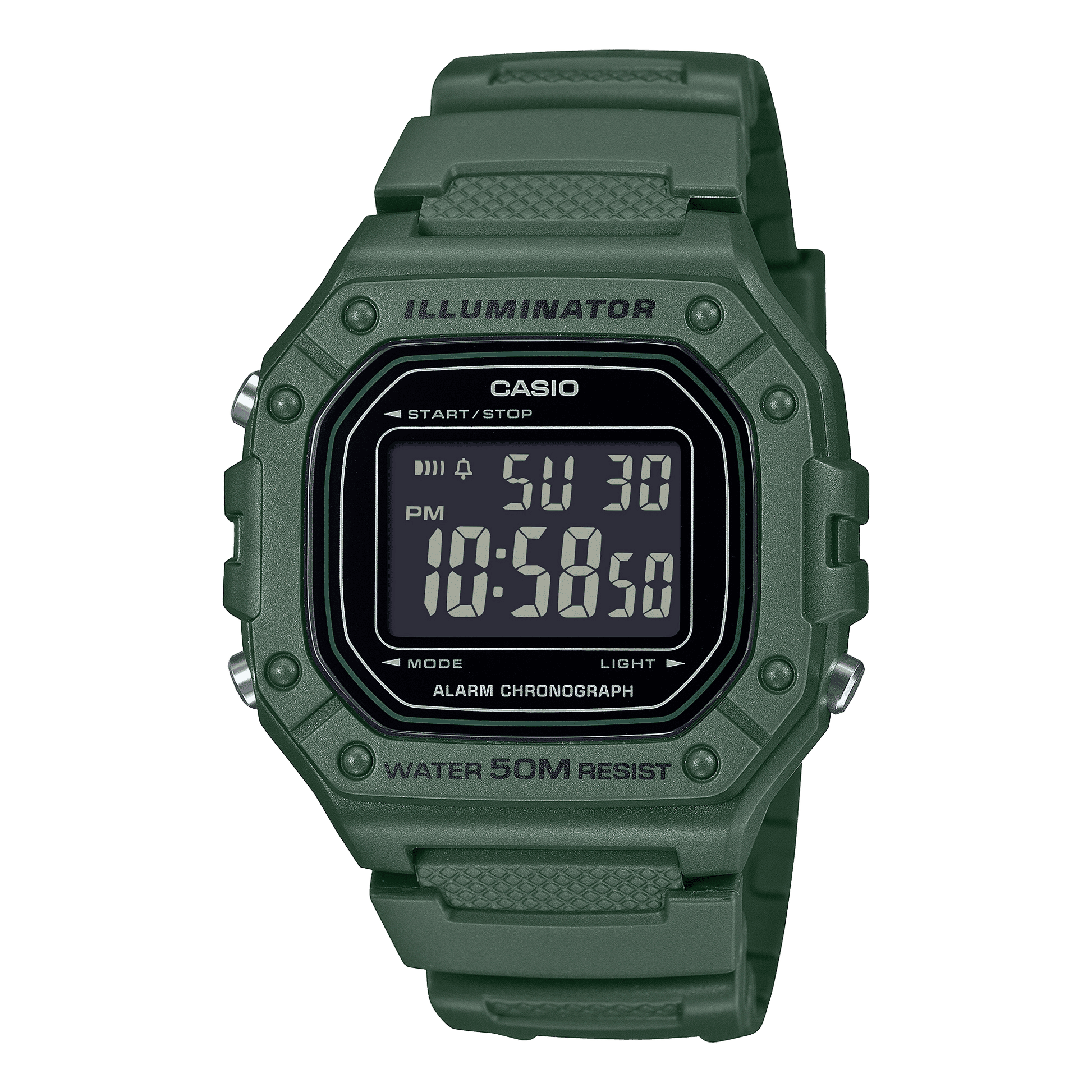 Casio W-218H-3BVEF Herren Digitaluhr Dunkelgrün • Digitaluhr mit Stoppuhr • 50 m Wasserdicht, Bild 2