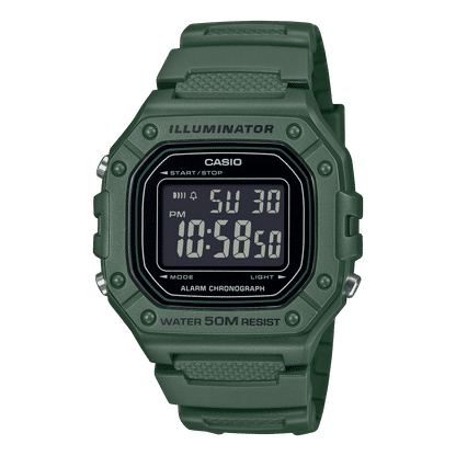 Casio W-218H-3BVEF Herren Digitaluhr Dunkelgrün • Digitaluhr mit Stoppuhr • 50 m Wasserdicht, Bild 2