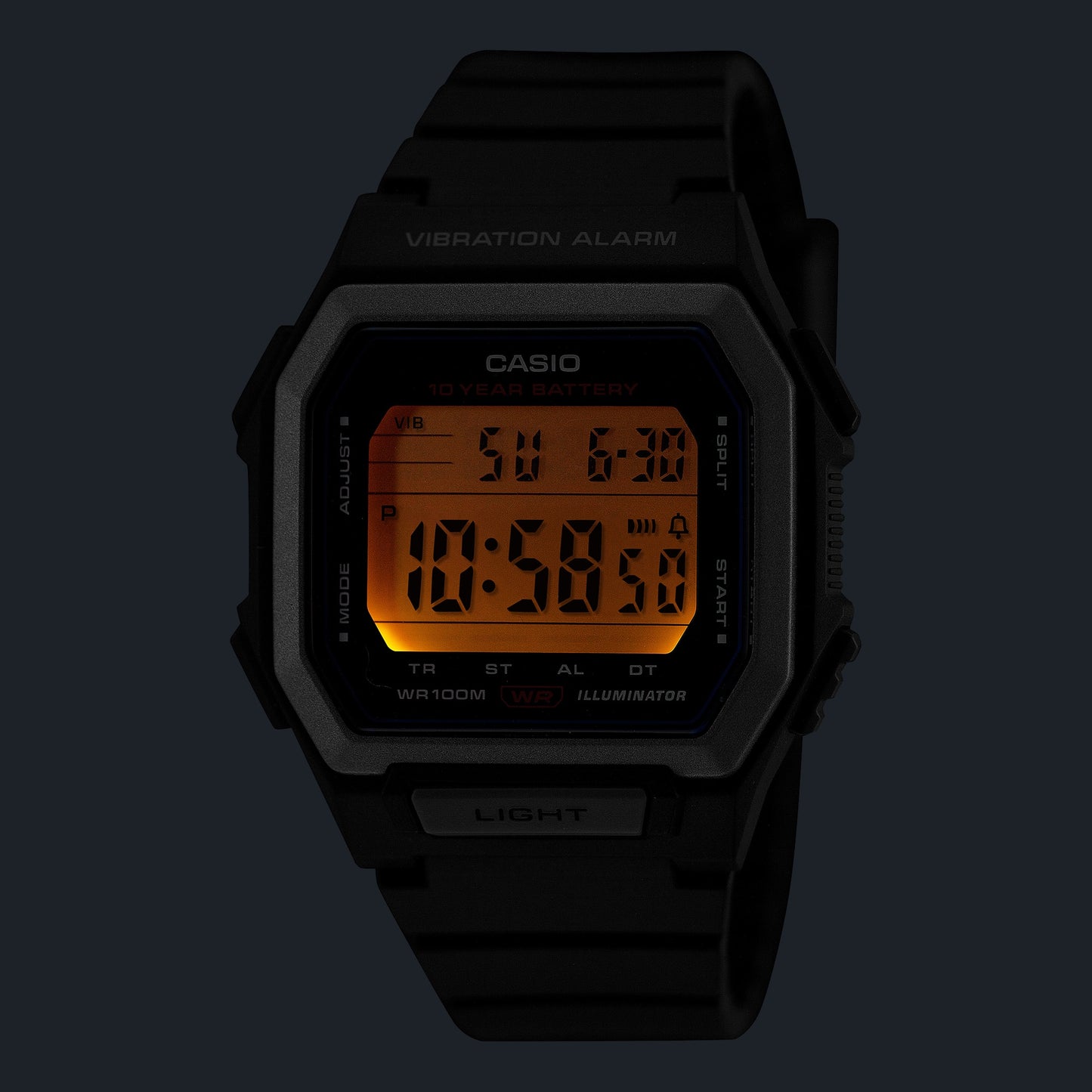 Casio W-738H-1AVEF Herren Digitaluhr Schwarz • Vibrationsalarm • 100-m-Wasserdichtigkeit, Bild 6