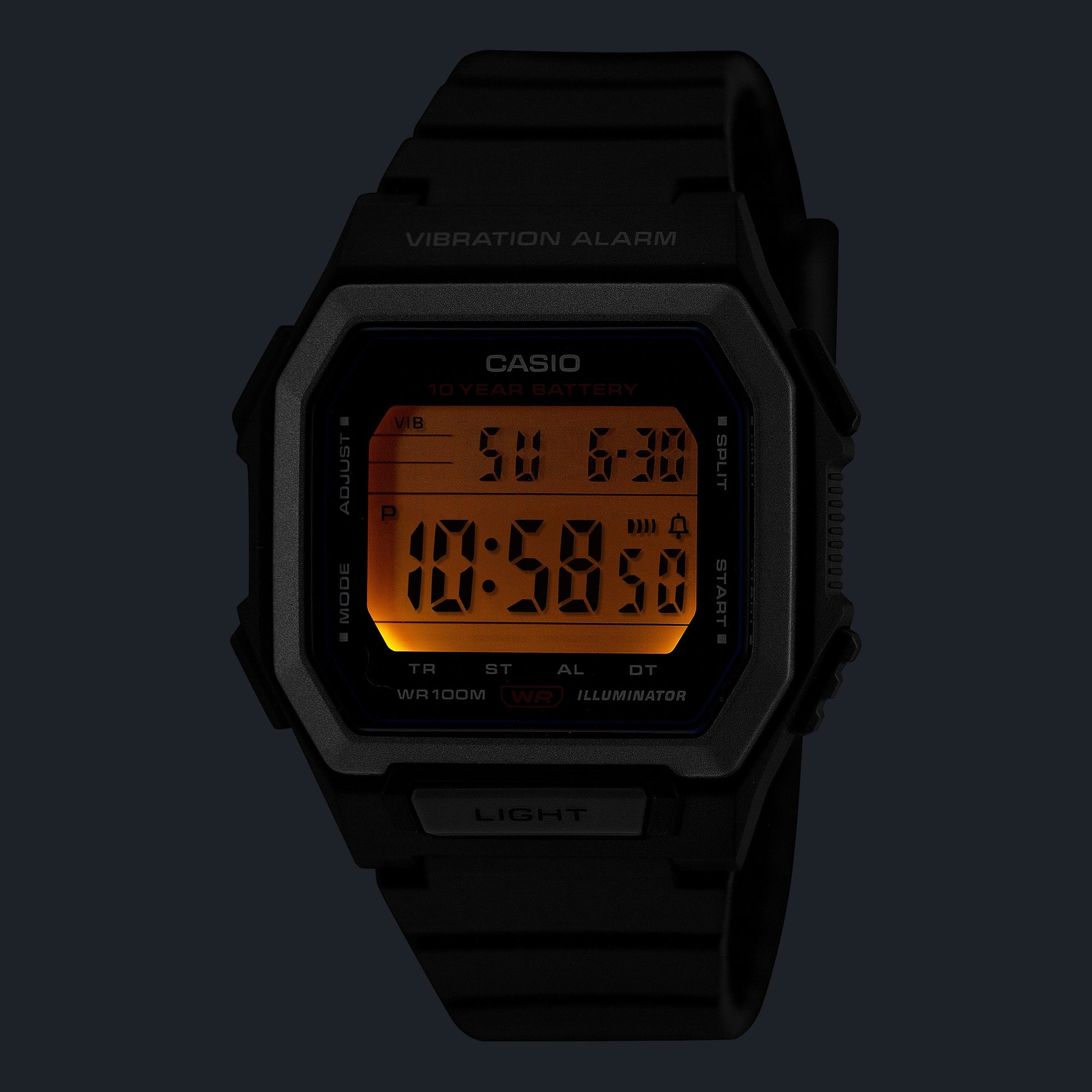 Casio W-738H-1AVEF Herren Digitaluhr Schwarz • Vibrationsalarm • 100-m-Wasserdichtigkeit, Bild 6