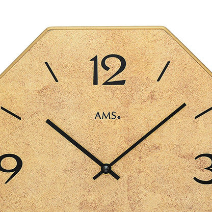 AMS Quarz W9715 Wanduhr • Holzgehäuse • Bedrucktes Zifferblatt