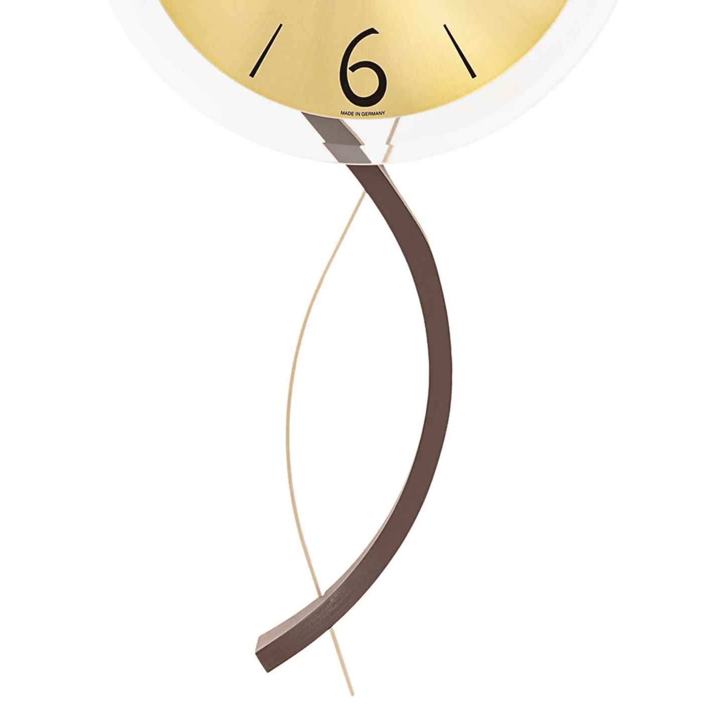 AMS W9719 Wanduhr • Holzgehäuse mit Metall-Zierelement • Mineralglas