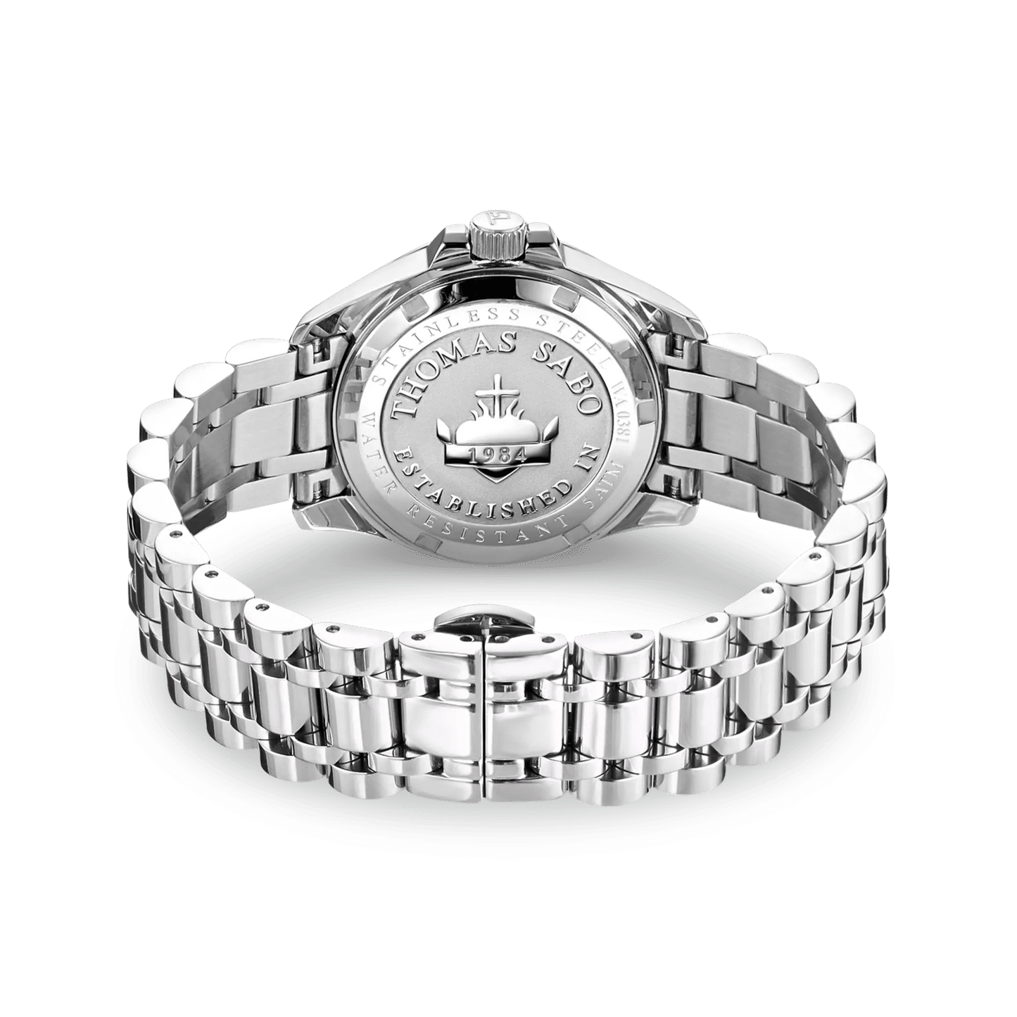 Thomas Sabo WA0381-201-201 Damen Armbanduhr Silber • Blumenmotiv mit Zirkonia-Steinen • Mineralglas mit Saphirbeschichtung