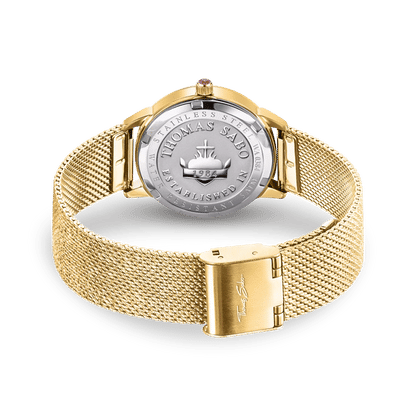 Thomas Sabo WA0384-264-207 Damen Armbanduhr Gold • Milanaise-Armband aus Edelstahl • Schlange in 3D-Optik, Bild 3