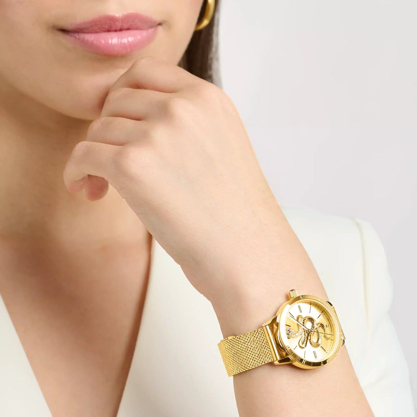 Thomas Sabo WA0384-264-207 Damen Armbanduhr Gold • Milanaise-Armband aus Edelstahl • Schlange in 3D-Optik, Bild 5