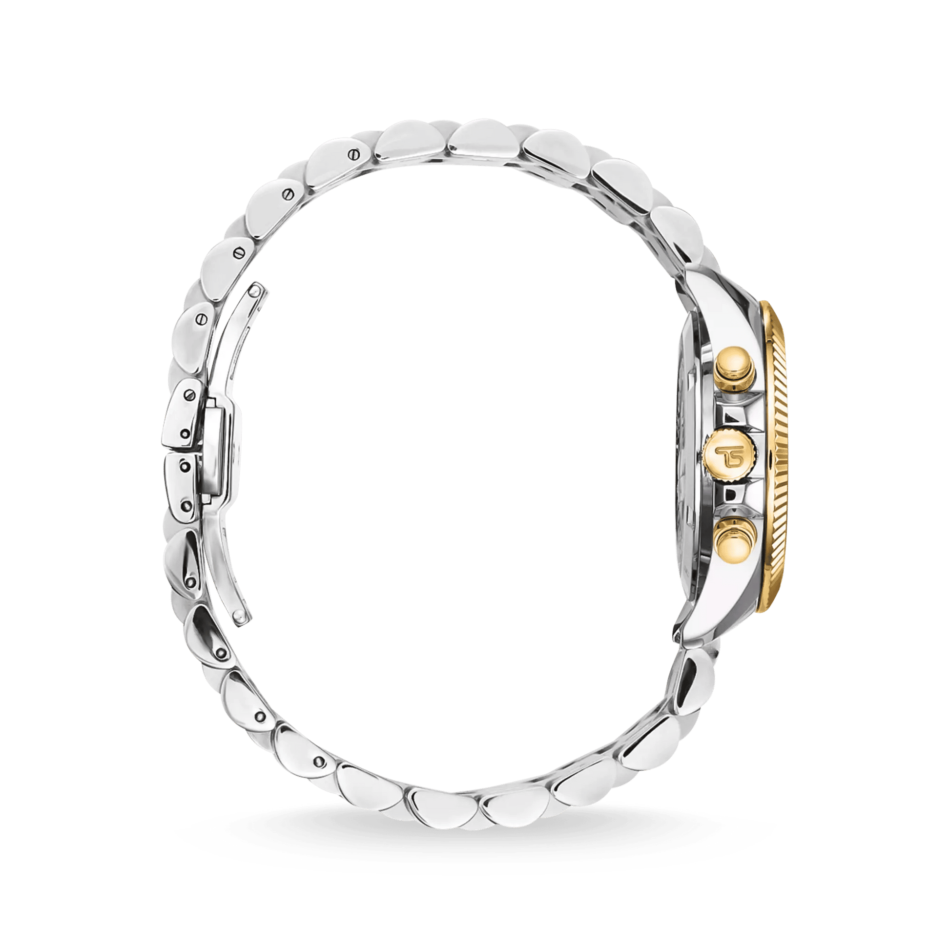 Thomas Sabo Divine Chrono WA0398-291-201 Damen Armbanduhr Schwarz-Gelbgold • Chronograph mit Zirkonia-Indizes • Mineralglas