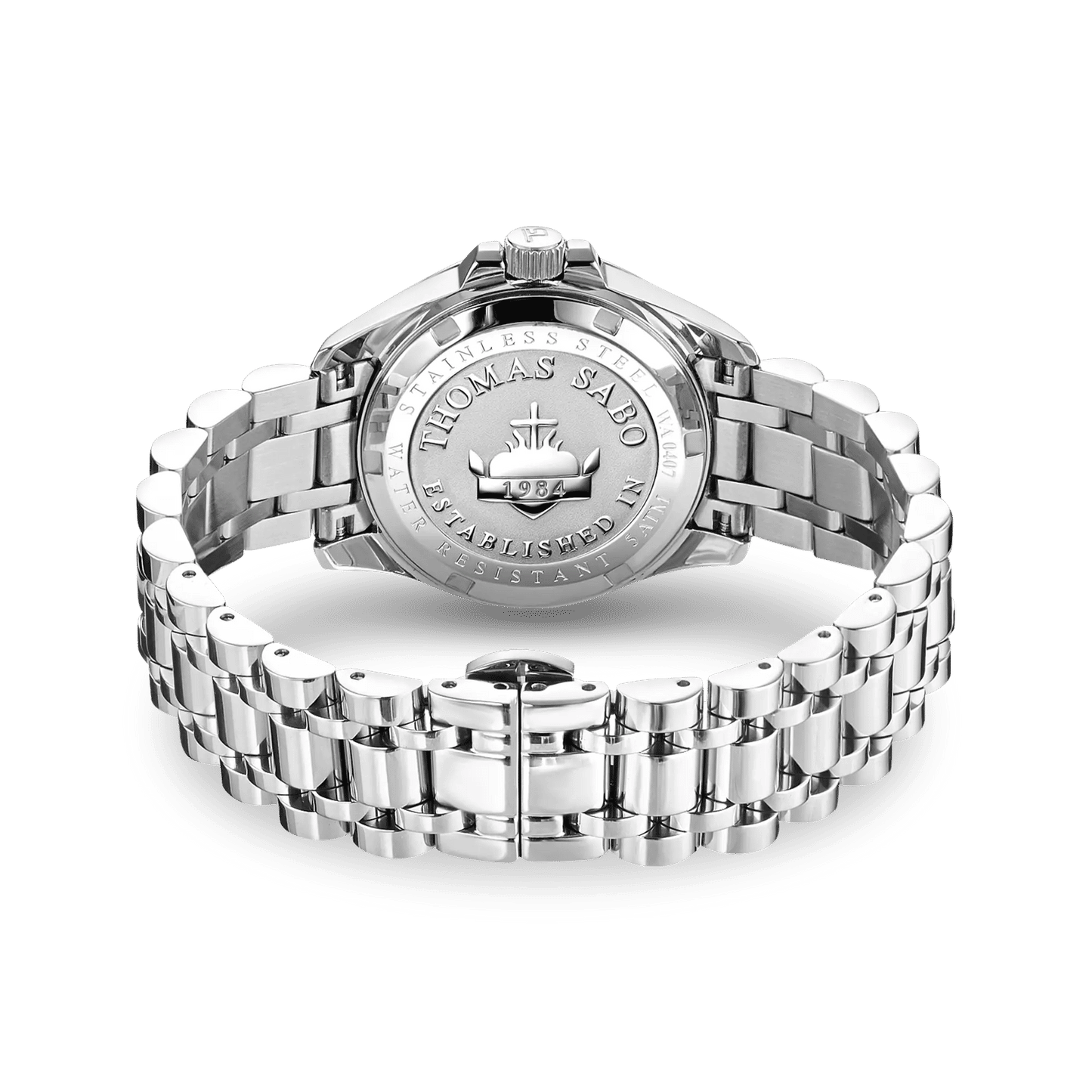 Thomas Sabo Divine Burgundy WA0407-201-212 Damenuhr Silber • Weinrotes Zifferblatt mit Zirkonia • Mineralglas mit