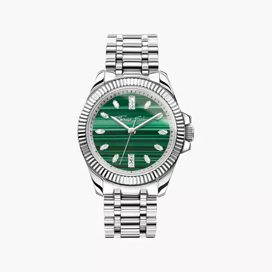 Thomas Sabo Divine Jewellery Stone WA0434-201-211 Damenuhr Silber • Malachit-Zifferblatt mit Zirkonia • Mineralglas