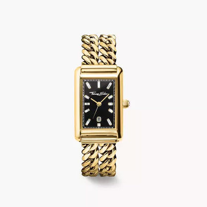 Thomas Sabo Bold Elegance WA0452-291-203 Damenuhr Schwarz • Mineralglas mit Saphirbeschichtung • Zirkonia-Steine