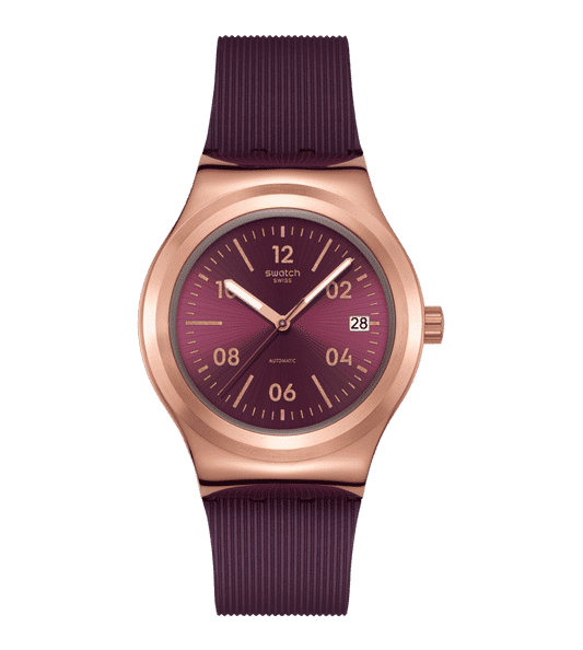 Swatch Sistem 51 Irony YIG401 Armbanduhr Burgunderrot • Automatikwerk mit 90 Stunden Gangreserve • Leuchtzeiger mit
