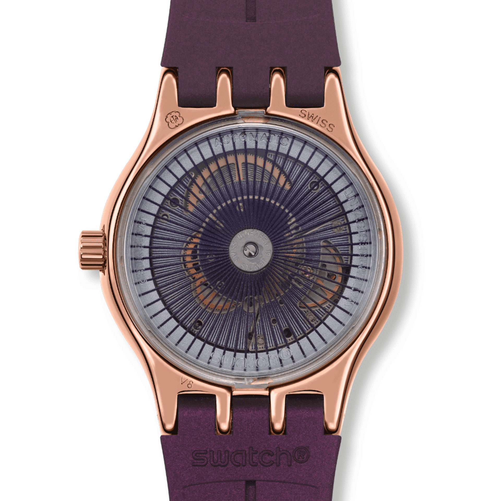 Swatch Sistem 51 Irony YIG401 Armbanduhr Burgunderrot • Automatikwerk mit 90 Stunden Gangreserve • Leuchtzeiger mit