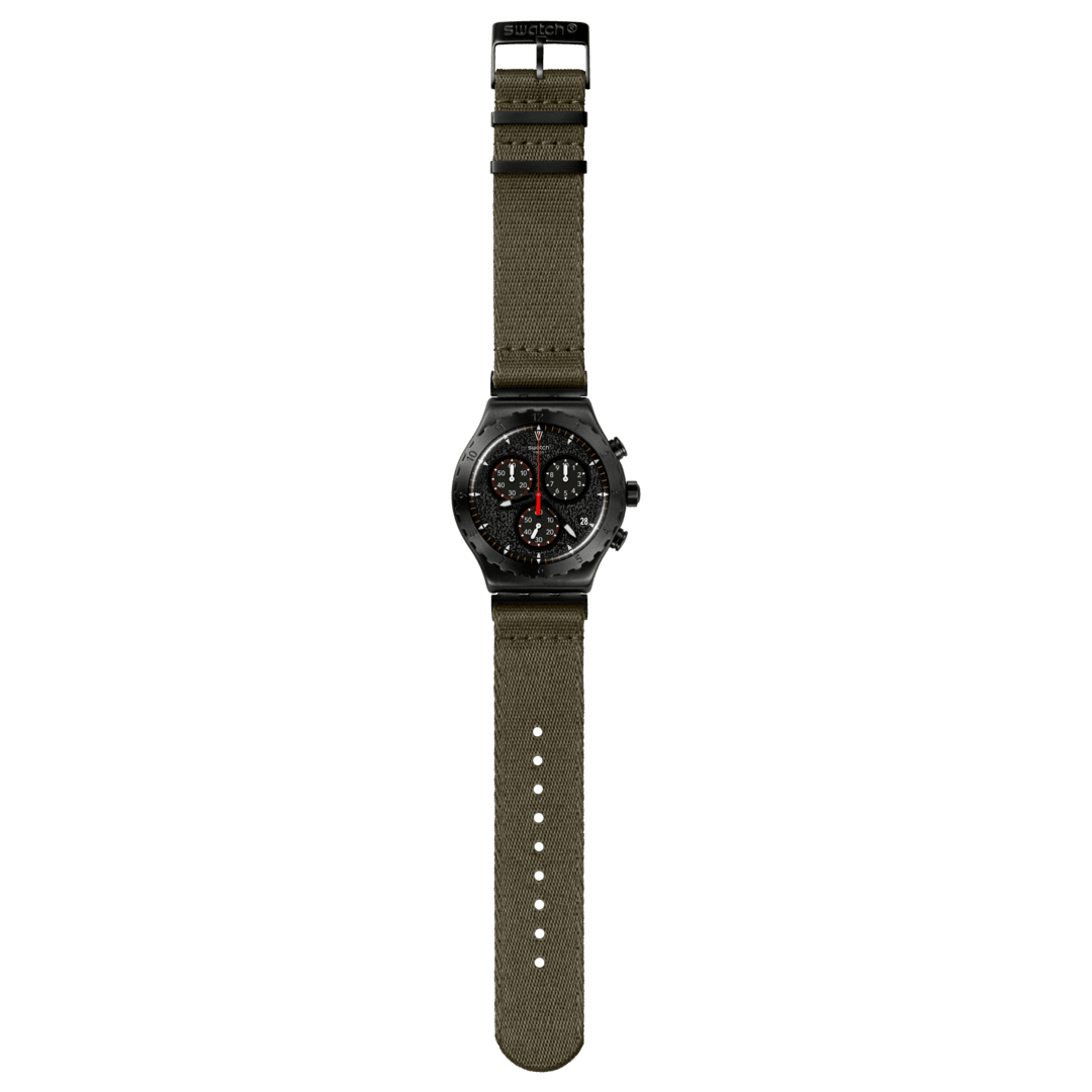 Swatch Irony Chrono New YVB416 Herren Armbanduhr Khaki • Chronograph • Leuchtzeiger und Leuchtindizes, Bild 4