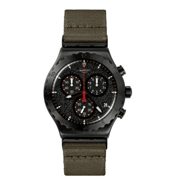 Swatch Irony Chrono New YVB416 Herren Armbanduhr Khaki • Chronograph • Leuchtzeiger und Leuchtindizes, Bild 9
