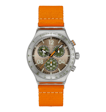 Swatch Irony Chrono New YVS101 Herren Armbanduhr Hellbraun • Tachymeter-Lünette • Leuchtzeiger, Bild 8