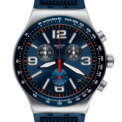 Swatch Irony Chrono New YVS454 Herren Armbanduhr Blau • Edelstahlgehäuse • Chronograph, Bild 3