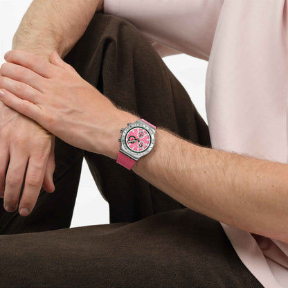 Swatch Irony Chrono New YVS538 Damenuhr Rosa • Leuchtzeiger & Leuchtindizes • Tachymeter-Lünette, Bild 5