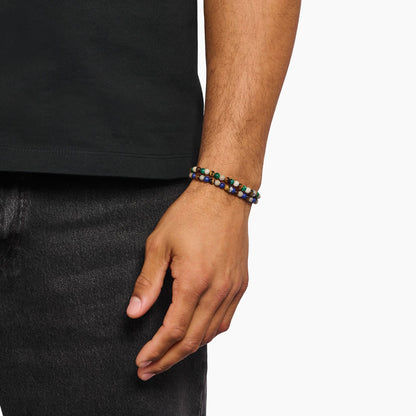 Beaded Bracelet with Imitation Malachite, Tiger's Eye, Jasper - Thomas Sabo Model: A2183-468-7-L19