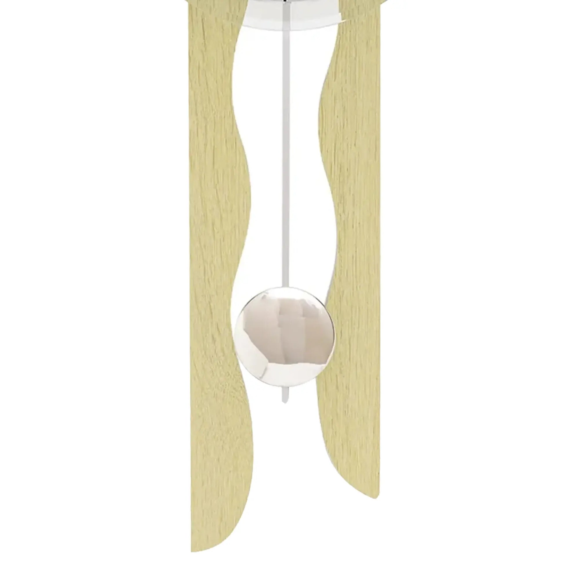 Wanduhr mit Ahornholzgehäuse und kugelförmigem Pendel aus Glas