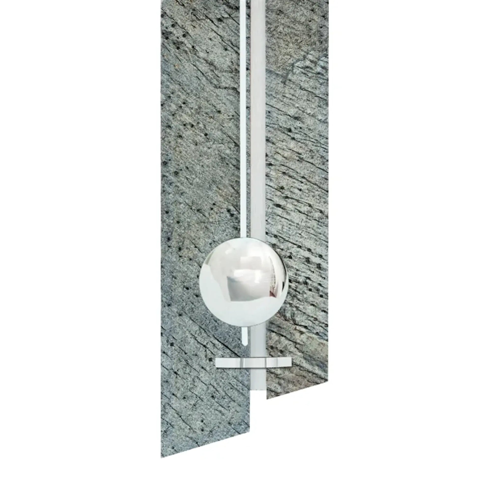 Wanduhr mit rundem Ziffernblatt und Pendelgewicht, silberne Aufhängung