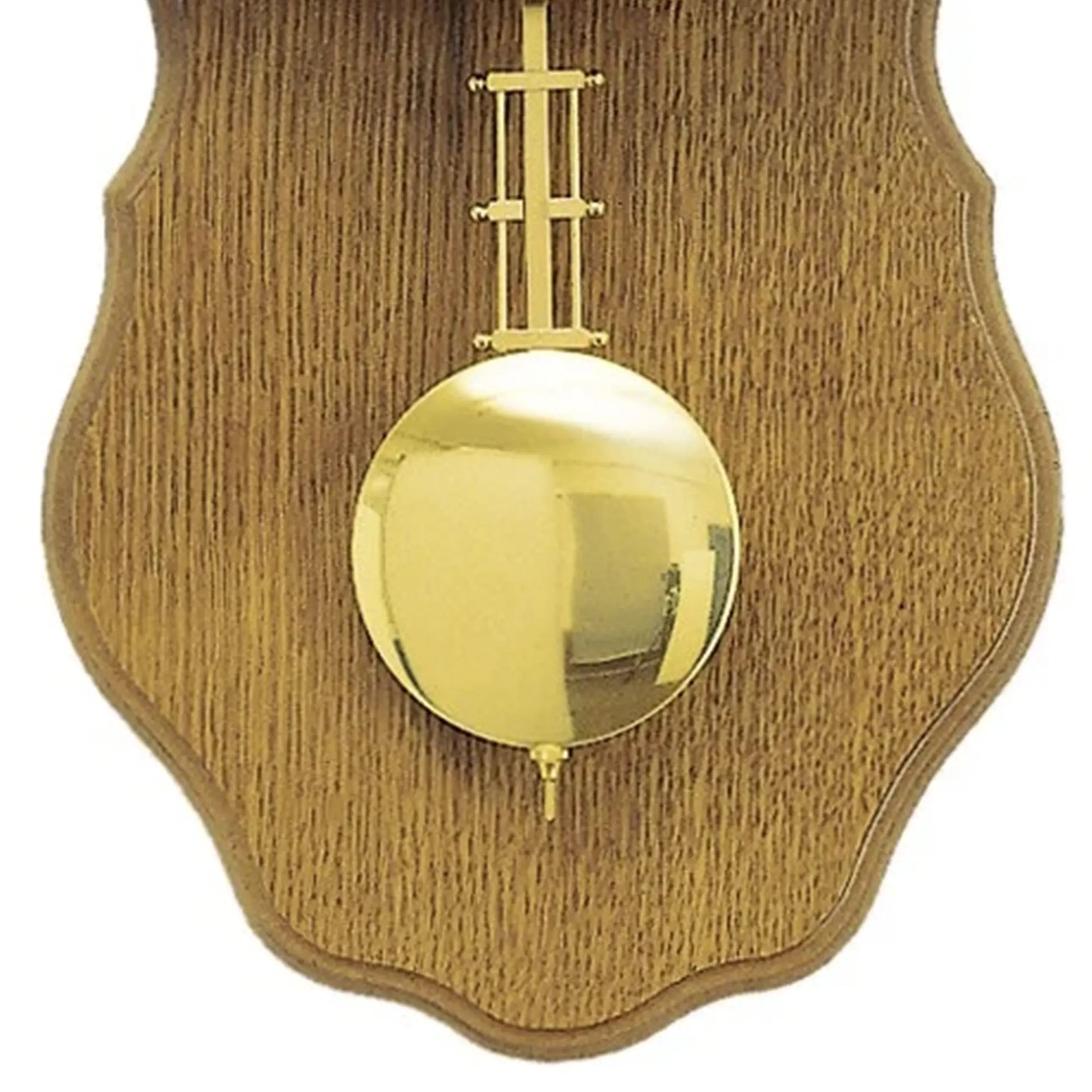 Geschweifte Wanduhr aus Eiche mit goldenem Pendel