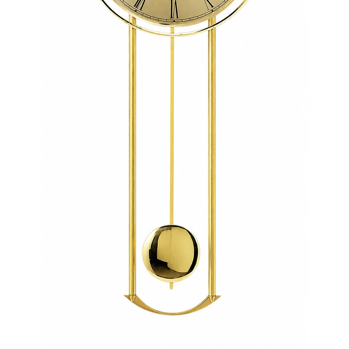 AMS Wanduhr mit Messinggestell und pendelndem Kugelpendel