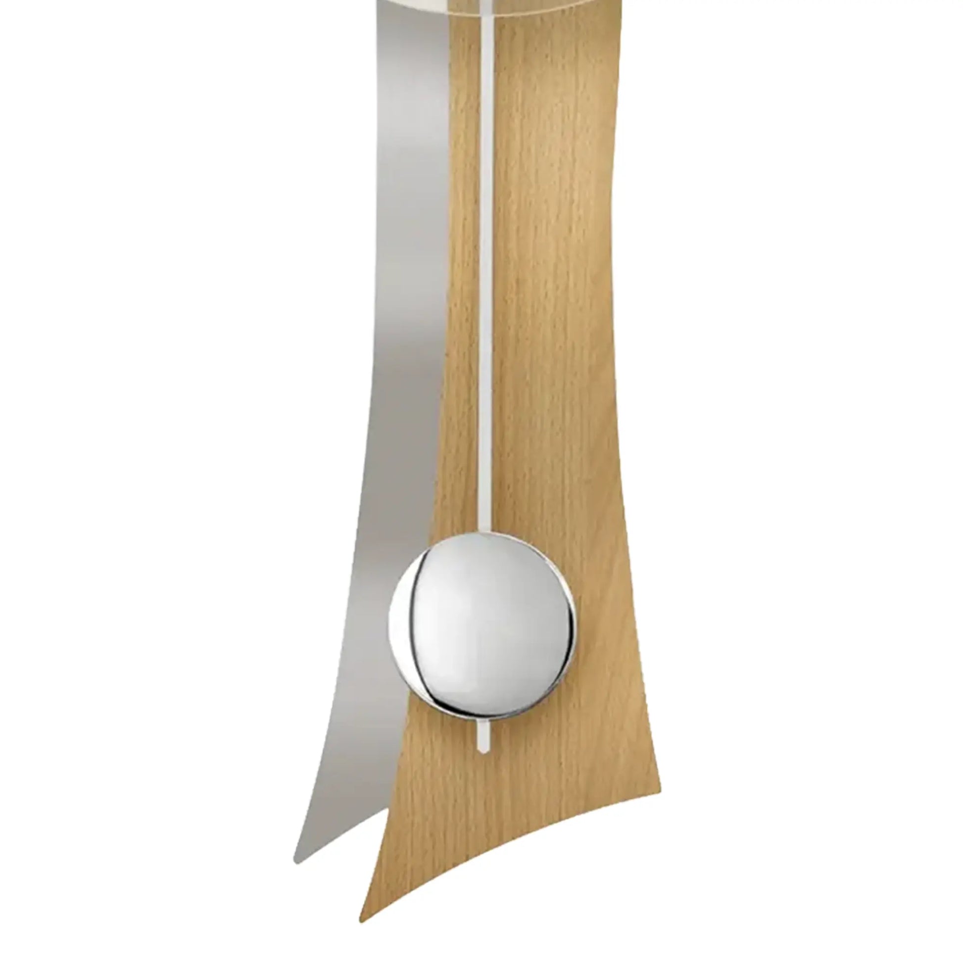 AMS Wanduhr aus Buche mit rundem Pendelgewicht und silbernem Zifferblatt